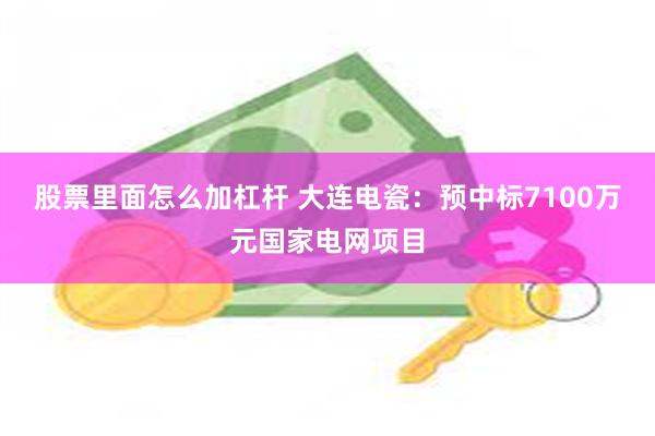股票里面怎么加杠杆 大连电瓷：预中标7100万元国家电网项目